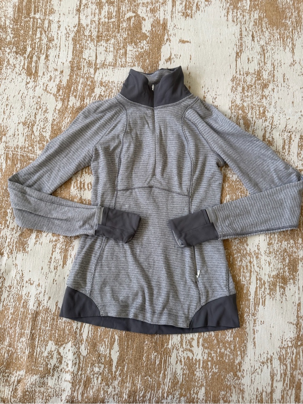 lululemon athletica Light Gray Quarter-Zip Turtleneck Sweater